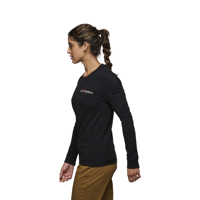Black Diamond Heritage Wordmark damen-Langarm-T-shirt, schwarz