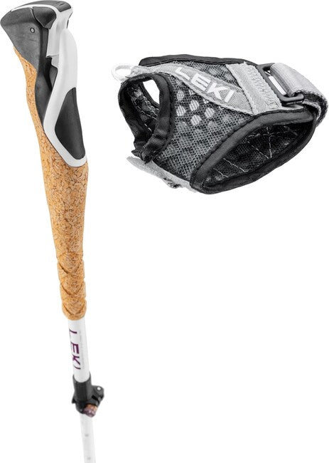 LEKI Cross Trail FX Superlite Compact Trekkingstöcke, weiß-ferro-schwarz, 100 - 120 cm