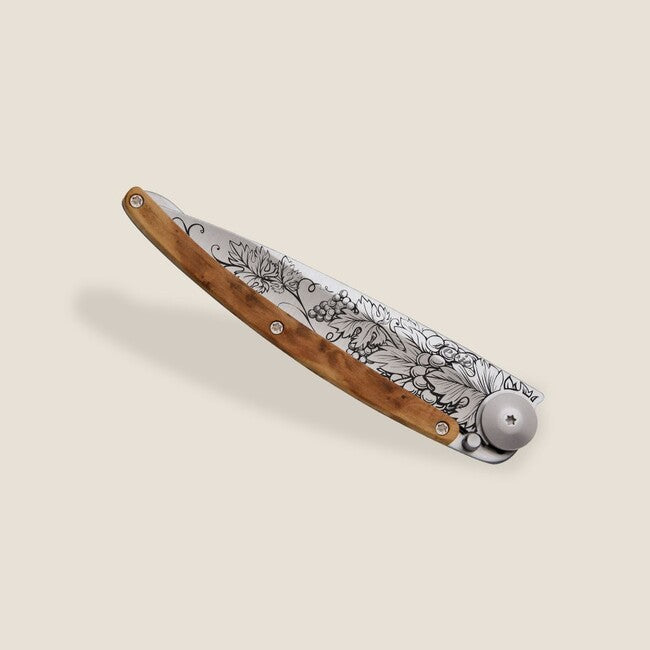 Deejo Tattoo wood Grand Cru schließmesser