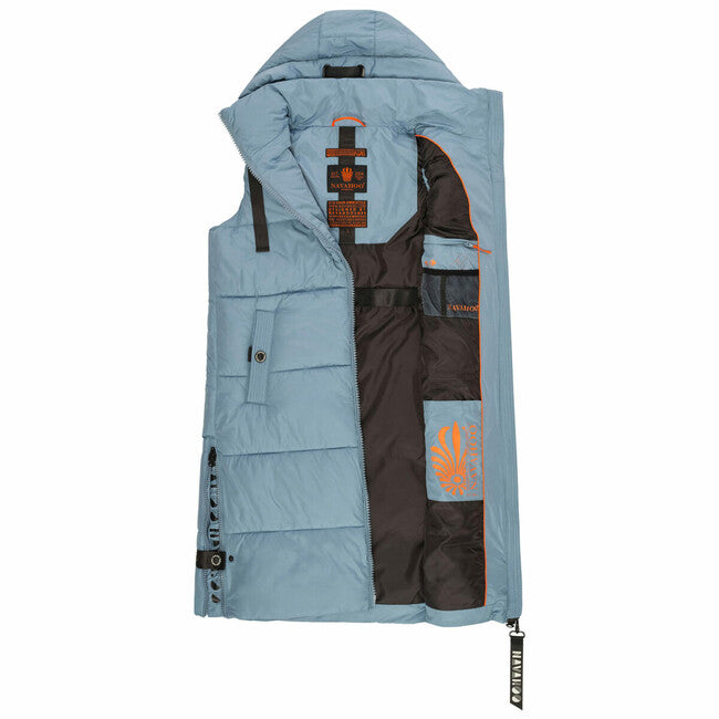 Navahoo Schnuffelchen damen lange Weste, pulverblau