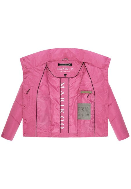 Marikoo Jalliaa damen kurze winterjacke mit hohem kragen, berry rouge