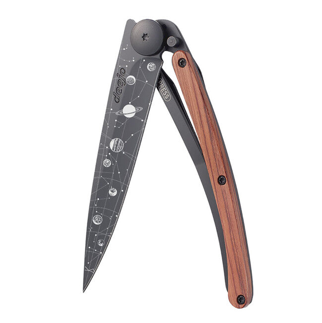 Deejo Tattoo Klappmesser Astro Black Coralwood