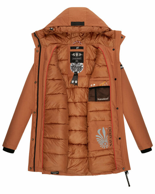Navahoo Blizzardstorm damen Winterjacke mit Kapuze, zimt