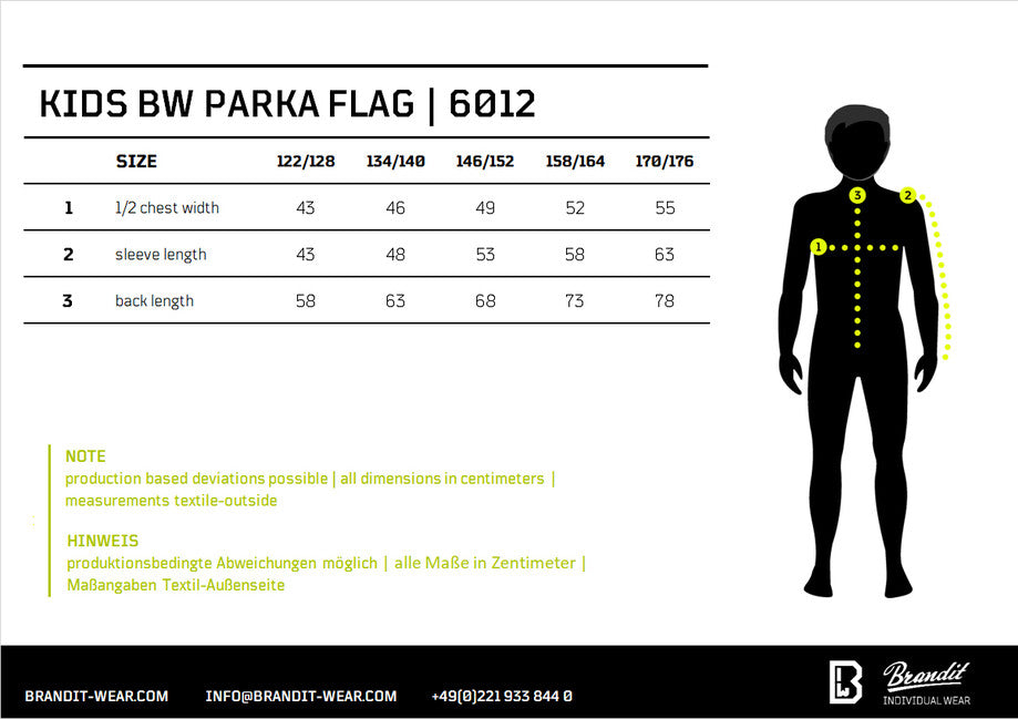 Brandit BW Parka für kinder, schwarz