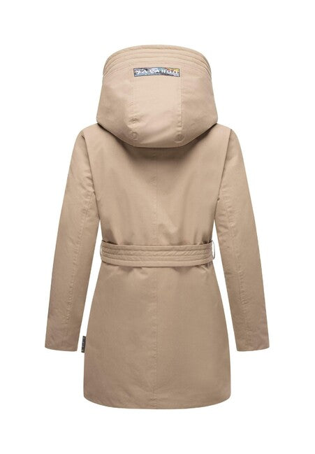 Navahoo Eishauch damen Winterparka mit Kapuze, taupe grau