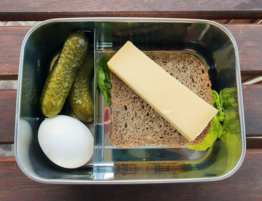 Origin Outdoors Bambus-Clip Edelstahl Lunch Box 1,2 L