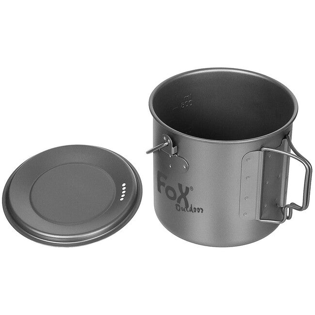 Fox Outdoor Pot with Lid, approx. 1.1 L, Titanium