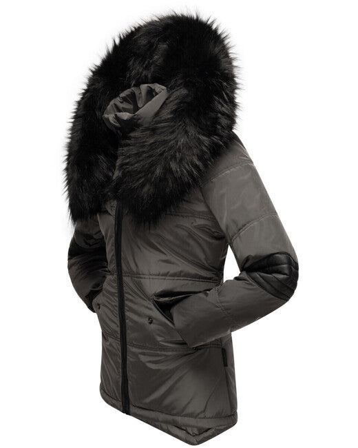 Navahoo Nirvana damen Winterjacke mit Kapuze, anthrazit
