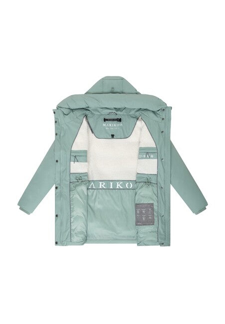 Marikoo Delilah16 rauchiges Minze damen winterjacke mit kapuze