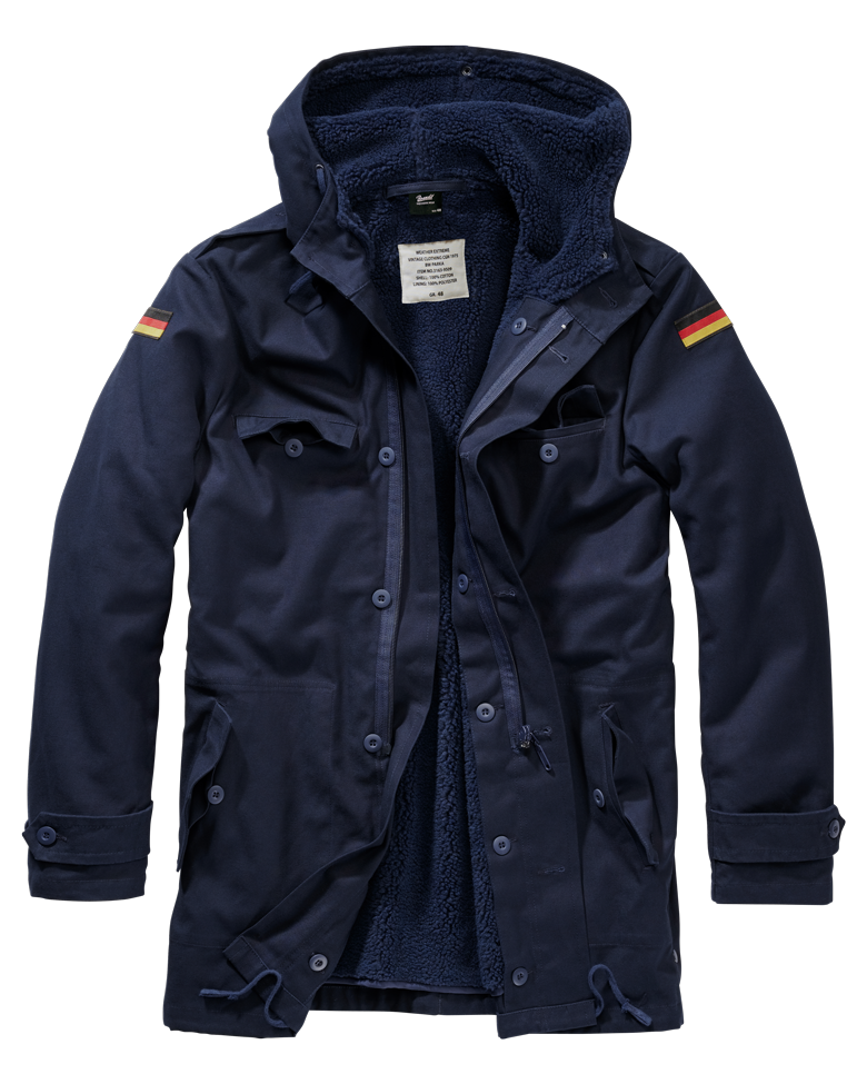 Brandit BW Parka s vlajkou, námornícka modrá