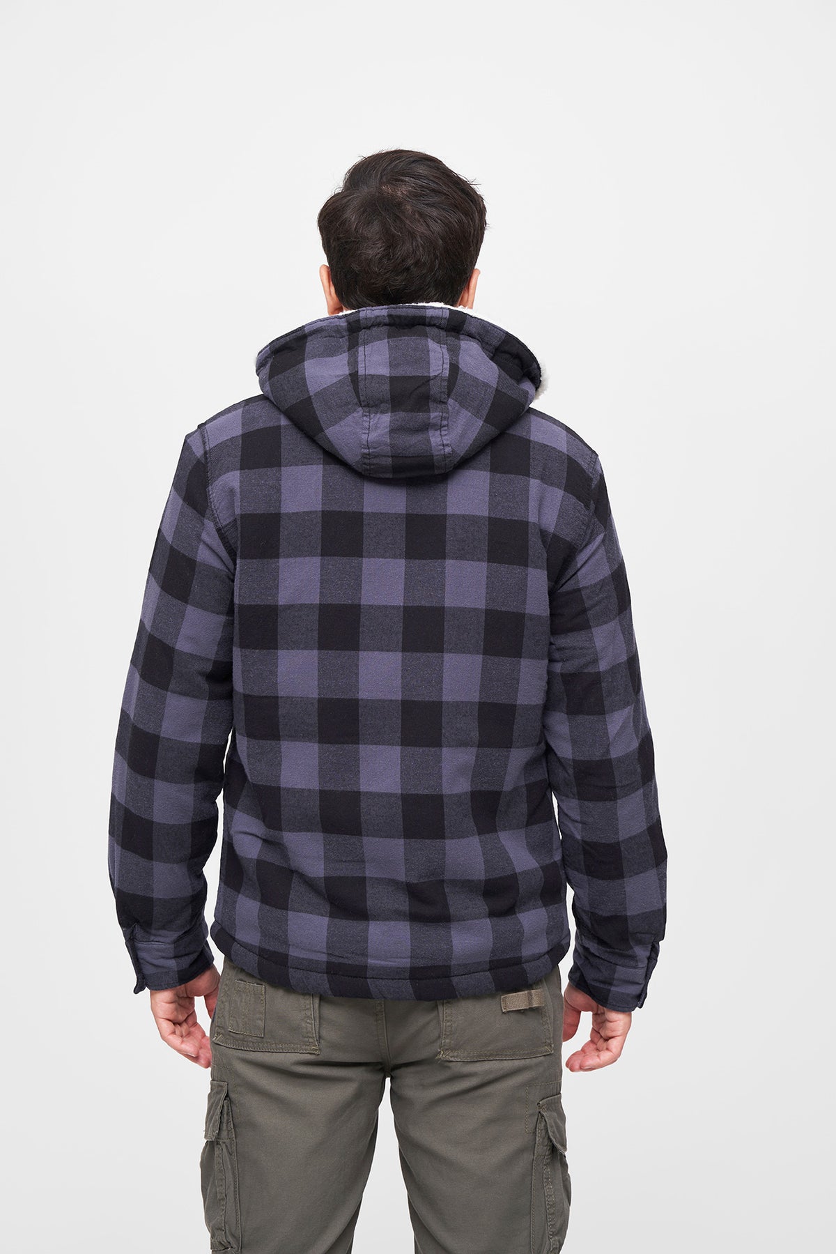 Brandit Lumberjacket bunda s kapucňou, čierno-šedá