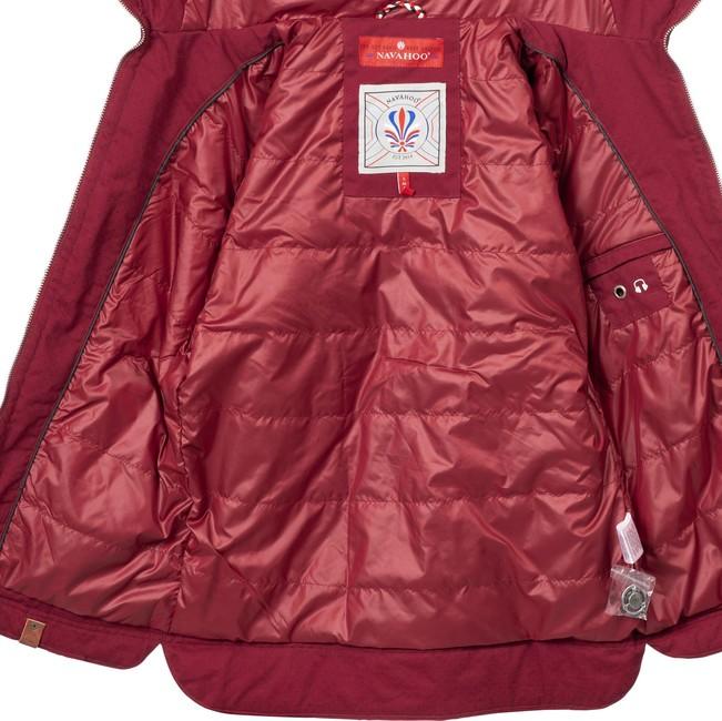 Navahoo Wekoo damen Übergangsjacke mit Kapuze, bordeaux gepunktet