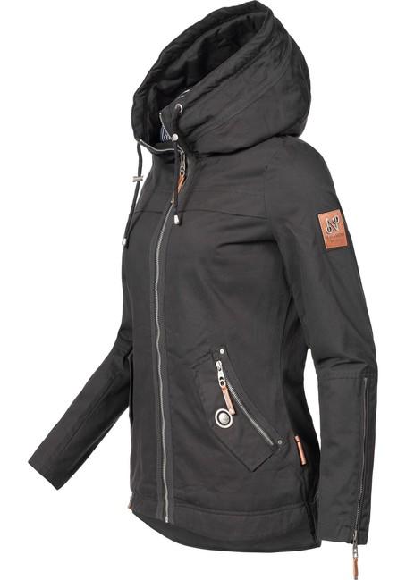 Navahoo Wekoo damen Übergangsjacke mit Kapuze, Schwarz