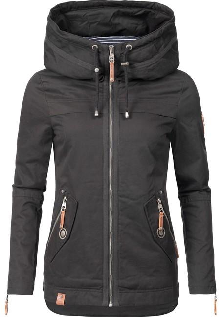 Navahoo Wekoo damen Übergangsjacke mit Kapuze, Schwarz