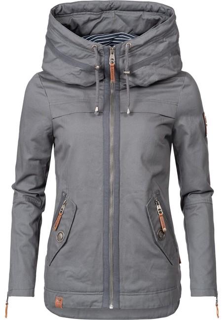 Navahoo Wekoo damen Übergangsjacke mit Kapuze, grau