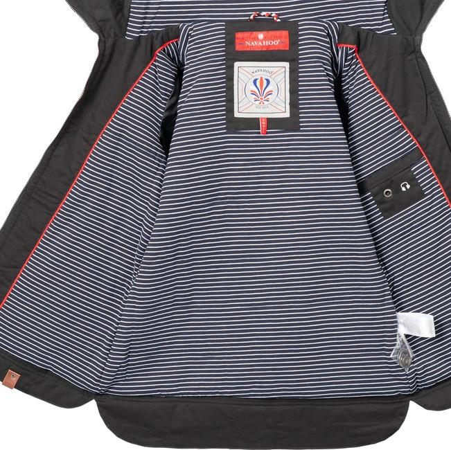 Navahoo Wekoo damen Übergangsjacke mit Kapuze, Schwarz
