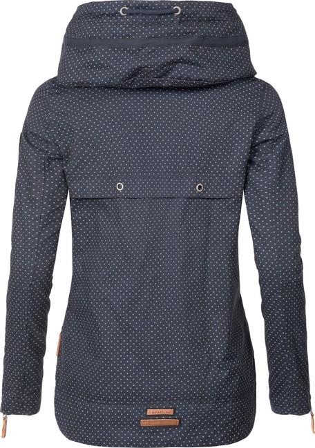 Navahoo Wekoo damen Übergangsjacke mit Kapuze, Navy gepunktet