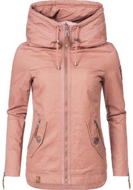 Navahoo Wekoo damen Übergangsjacke mit Kapuze, rosa gepunktet