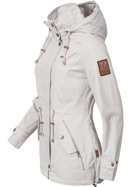 Marikoo Nyokoo damen-Übergangsjacke mit Kapuze, light grey gepunktet