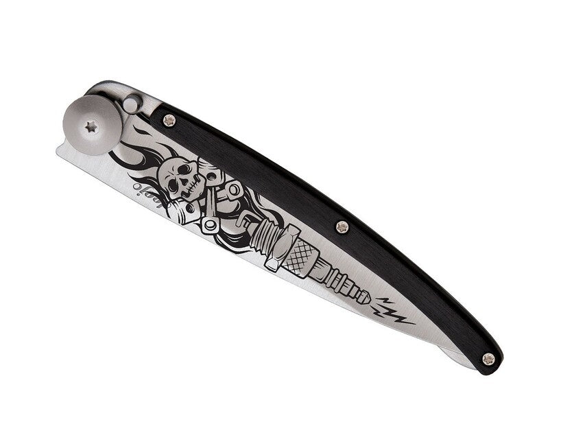 Deejo Tattoo Biker Αναδιπλούμενο Μαχαίρι Ebony Wood