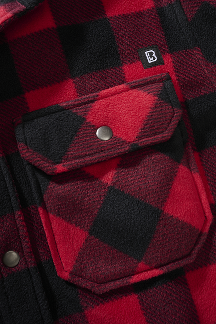 Brandit Jeff Fleece langarmshirt, rot/schwarz