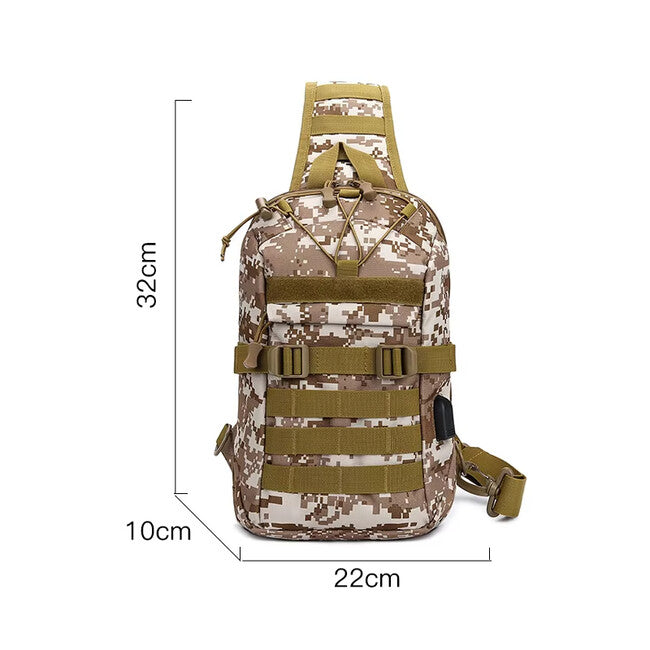 DRAGOWA TACTICAL Oscar Single-Strap Backpack, Khaki