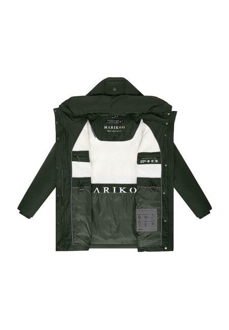 Marikoo Delilah16 damen Winterjacke mit Kapuze, dunkeloliv