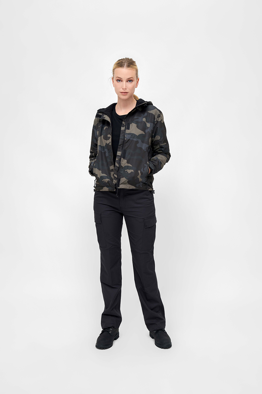 Brandit Windbreaker Frontzip dámska bunda, Darkcamo