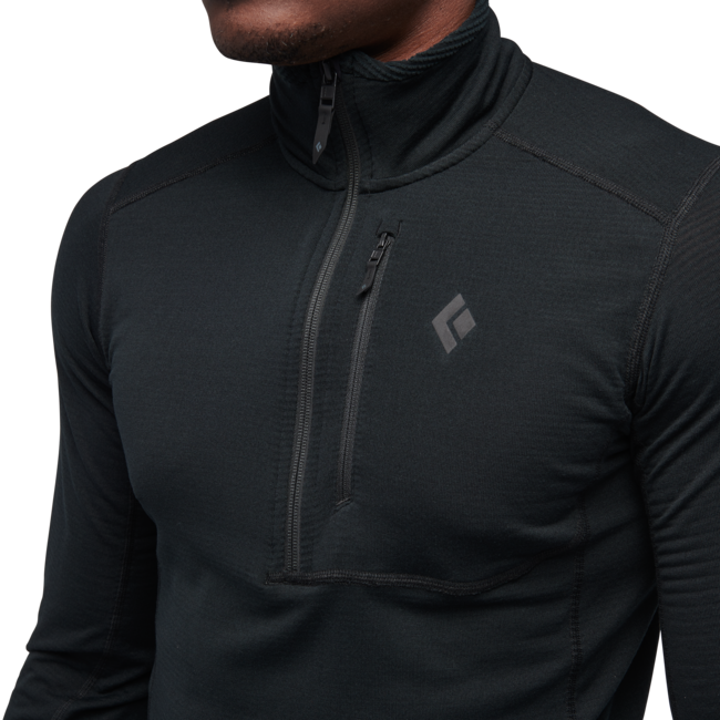 Black Diamond Coefficient Lt men's langarm-T-shirt mit reißverschluss, schwarz