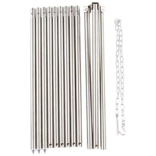 MFH 1,9 m Dreibein Edelstahl mit Kette und Haken