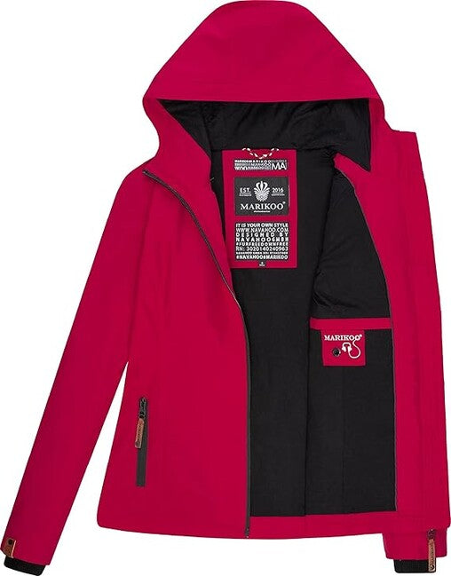 Marikoo Brombeere damen-Übergangsjacke mit Kapuze, Fuchsia