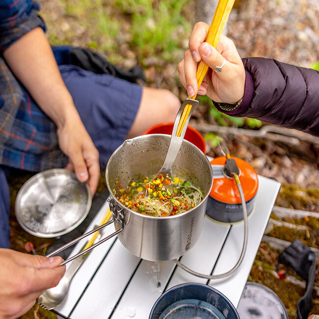 GSI Outdoors Glacier edelstahl spork mit holzstäbchen