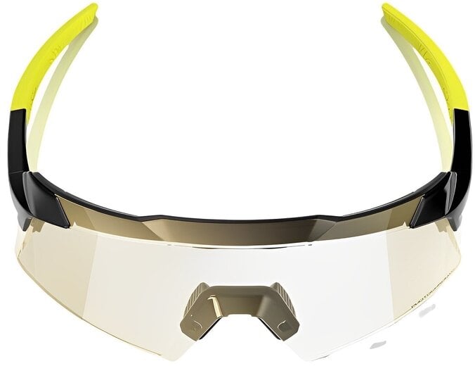 100% Sonnenbrille Aerocraft, Gloss Metallic Black - Gold Mirror Photochromic
