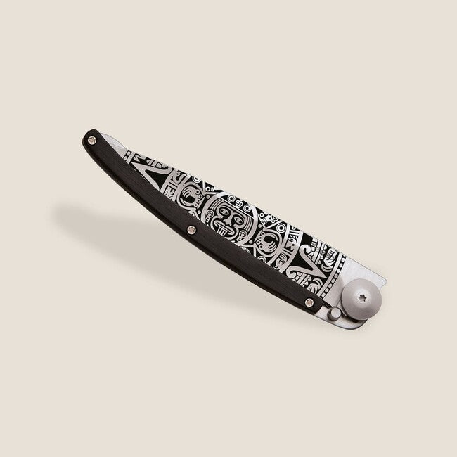 Deejo Tattoo wood schließmesser Aztec Sun