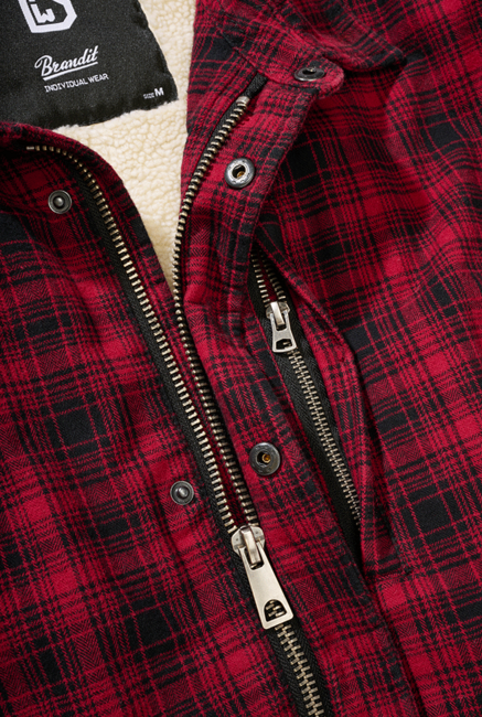 Brandit Classic Sherpa jacke, schwarz-rot