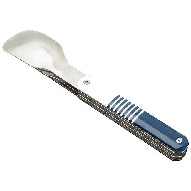 AKINOD Magnetisch Reise- Besteck- Set, blue mariniere-mirror finish