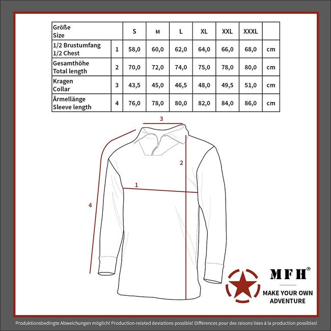 MFH Troyer Fleece Shirt, Olive Drab