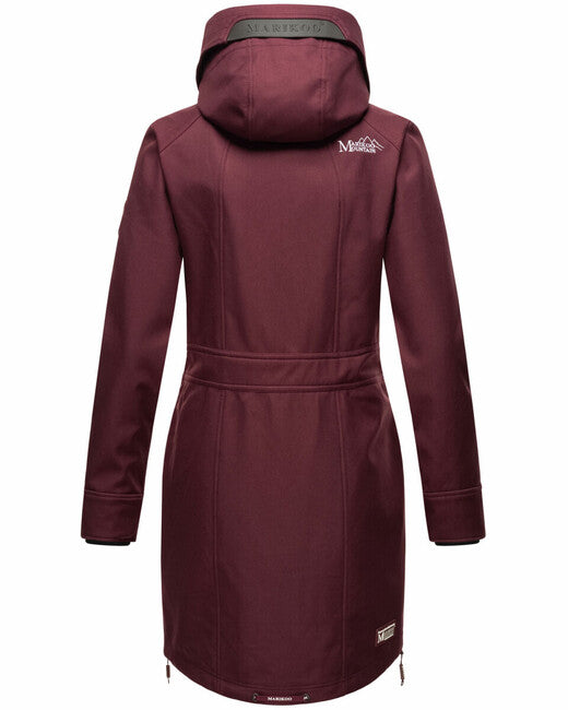 Marikoo Racquelle damen softshelljacke mit kapuze, wein