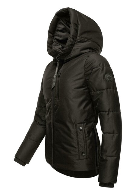 Navahoo Krümelein damen Winterjacke mit Kapuze, schwarz