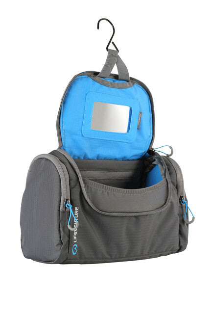 Lifeventure Reisetasche Nylon Wash Case mit abnehmbarem Spiegel grau