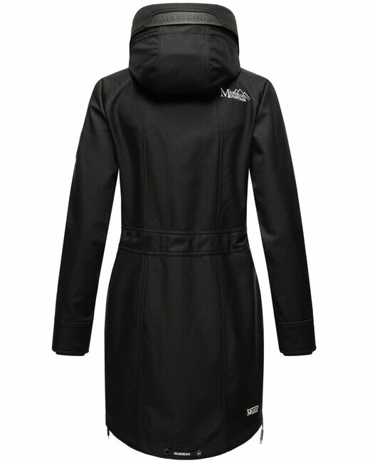 Marikoo Racquelle damen softshelljacke mit kapuze, schwarz