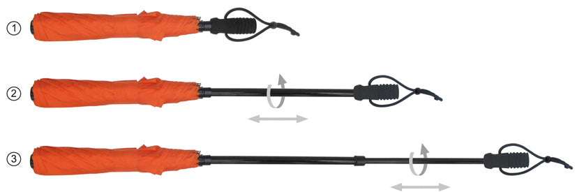 EuroSchirm teleScope freihändig UV-Teleskop-Trekkingschirm mit Rucksackbefestigung, orange