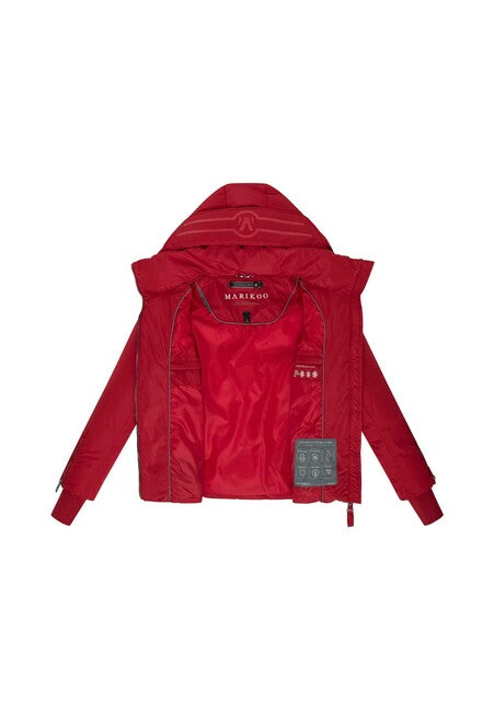 Marikoo Aleyna16 damen Winterjacke mit Kapuze, tiefrot