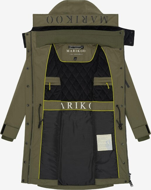 Marikoo Anoukaa damen winterjacke mit kapuze, olivgrün