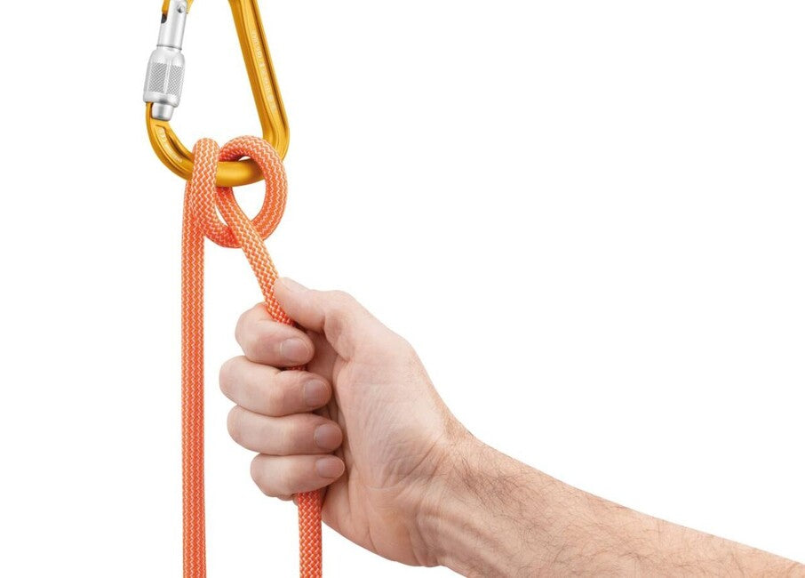 Petzl Attache HMS-Karabiner mit rundem Querschnitt und Verschlusssicherung, gelb