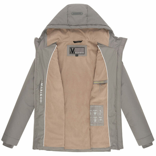 Marikoo Alemee damen Winterjacke mit Kapuze, grau