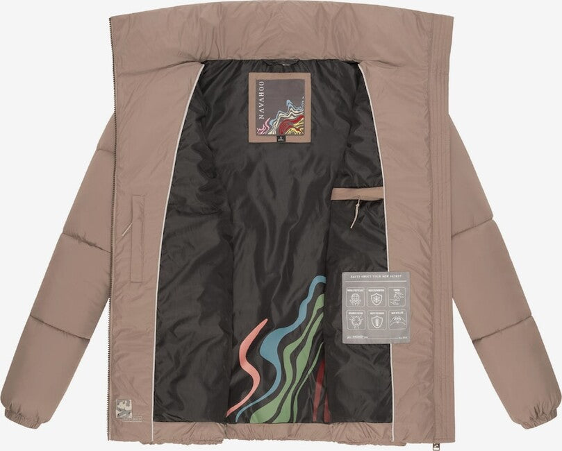 Navahoo Schokolinaa damen kurze winterjacke, taupe grau