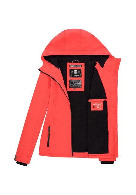 Marikoo BROMBEERE damen-übergangsjacke mit kapuze, coral pink