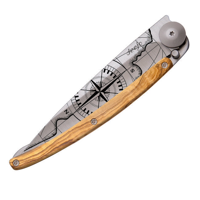Deejo Tattoo schließmesser olive wood Terra incognita