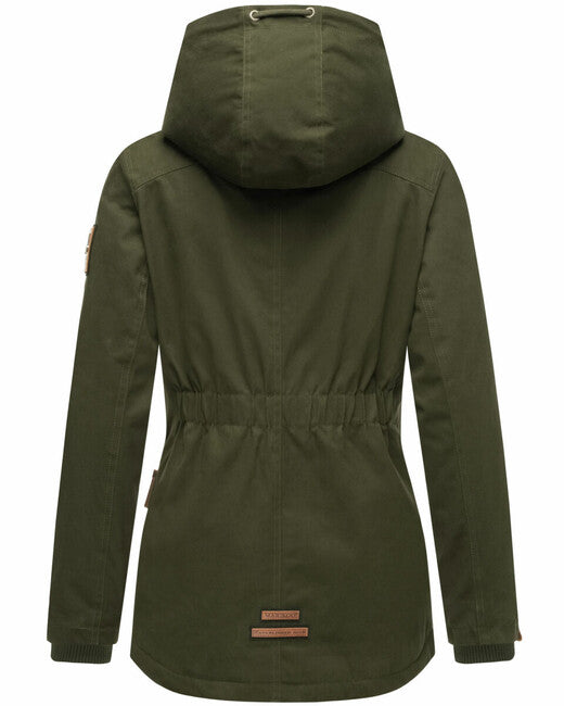 Marikoo Bikoo damen Winterjacke mit Kapuze, oliv